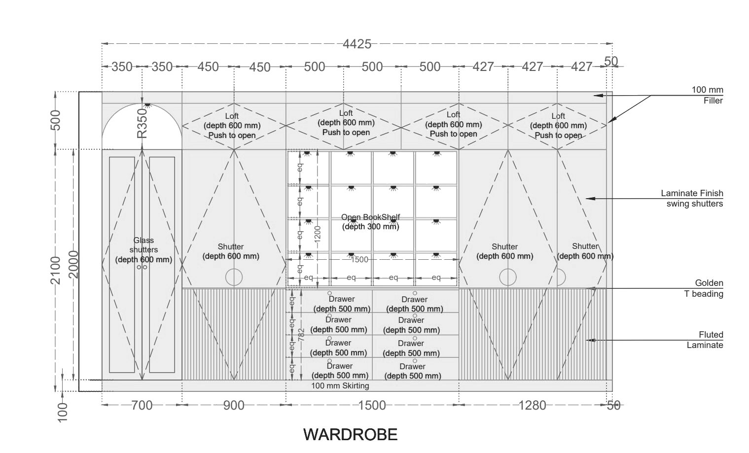 Master Bedroom — Wardrobe — Drawing