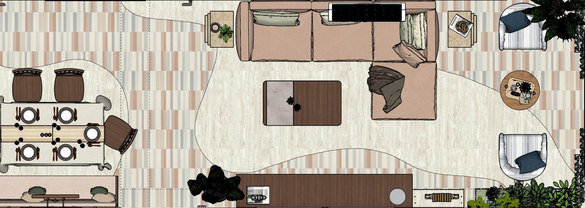 Living + Dining — Floor Plan