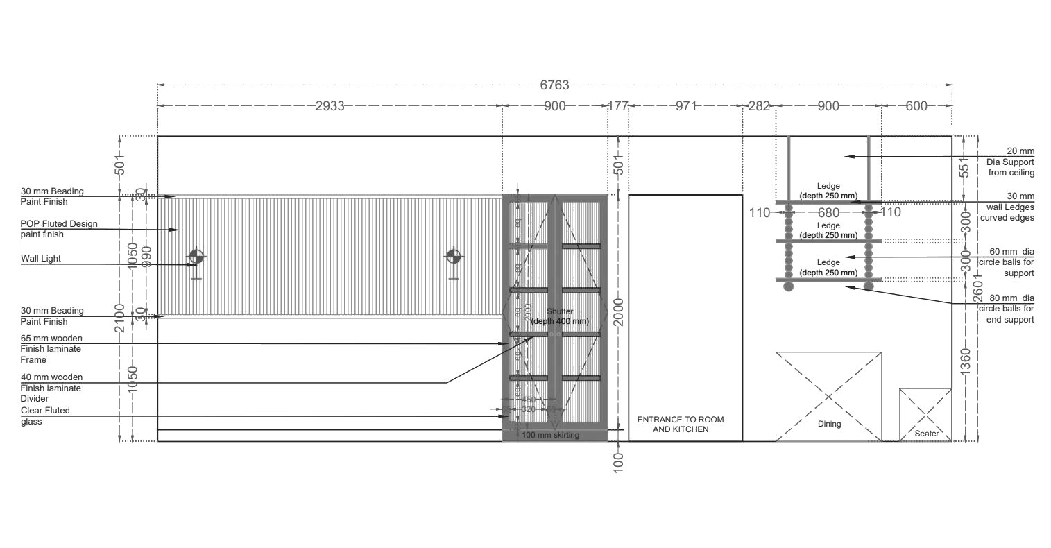 Living Room — Sofa Wall — Drawing
